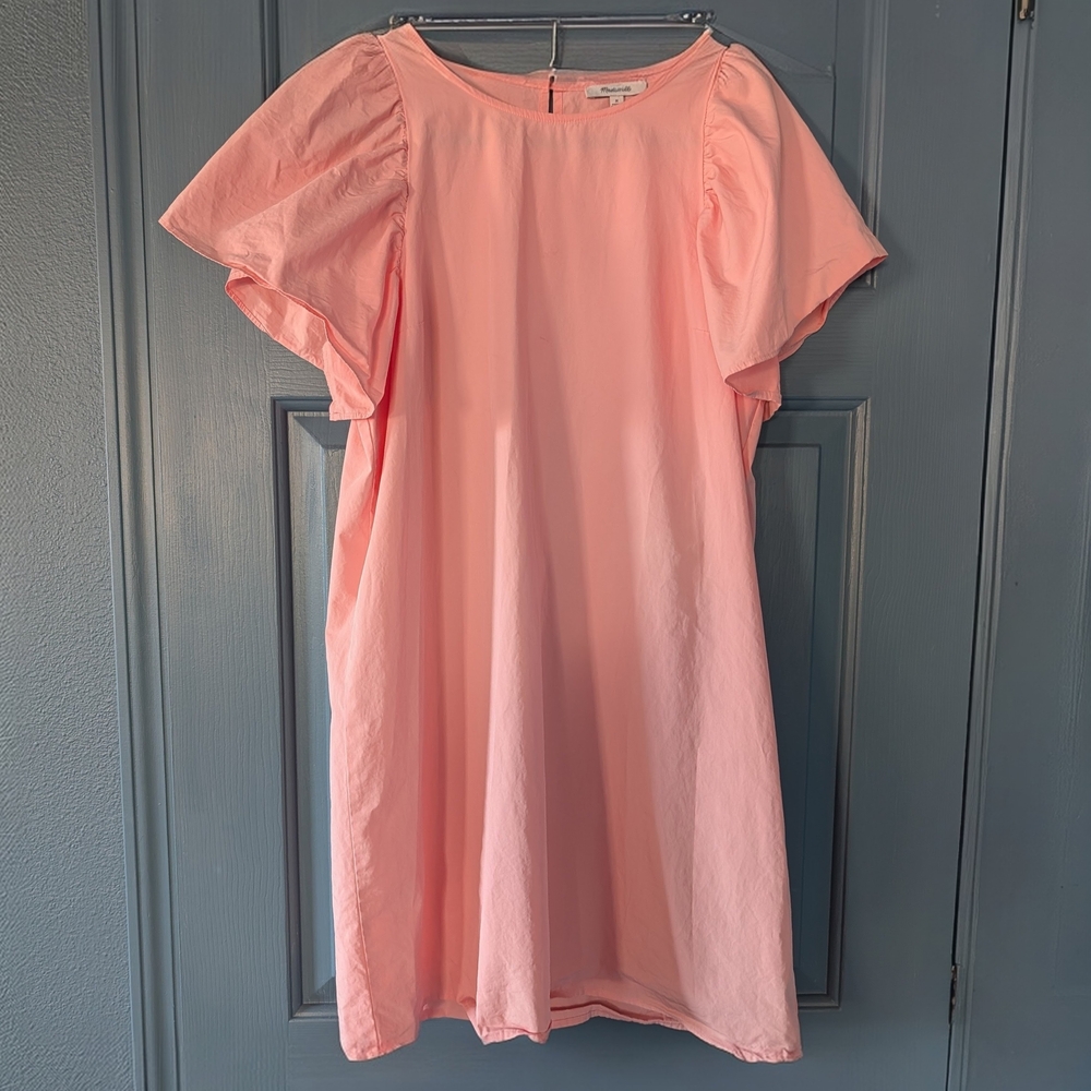 Madewell Blush Flutter Sleeve Mini Dress
